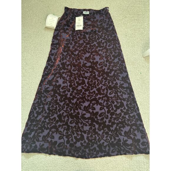 Deadstock Vintage NWT Laura Ashley Velvet Silk Maxi Skirt Whimsical Fairy - Picture 5 of 8